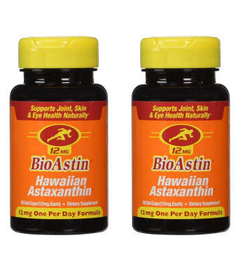 Nutrex Hawaii BioAstin Hawaiian Astaxanthin, 50 Gel Caps supply, 12mg Astaxanthin per Serving (Pac