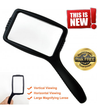 MagniPros Jumbo Size Magnifying Glass Wide Horizontal Lens(3x Magnification)- Shockproof and Scratch Resista