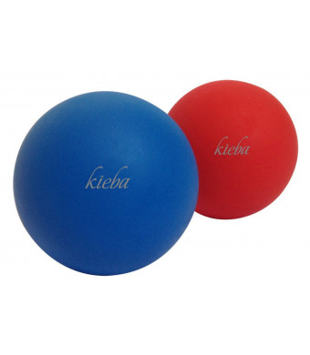 Kieba Massage Lacrosse Balls for Myofascial Release, Trigger Point Therapy, Muscle Knots, and Yoga Therapy. Set of 2 Firm Balls