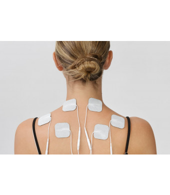 Tens Unit Pads, LuxFit Premium Tens Unit Electrodes Replacement Pads, FDA Approved Tens Unit Replacement Pads. 16 PACK - EMS Gel Pads, Reusable, Long Lasting, Latex Free, Universally Compatible