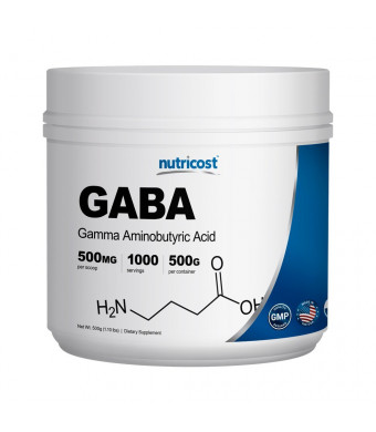Nutricost Pure GABA (Gamma Aminobutyric Acid) Powder (500 grams/1.1 pounds)
