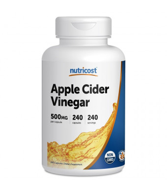 Nutricost Apple Cider Vinegar 500mg; 240 Capsules