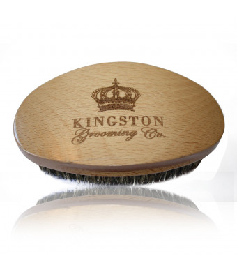 Kingston Grooming Company Kingston Grooming- Professional Quality, 100% Boar Hair Bristle Beard and Hair Brush for Men. Soli