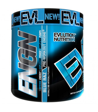 Pre workout ENGN By EVLUTION NUTRITION for Men and Women, Reformulated Pikatropin FREE formula, 30