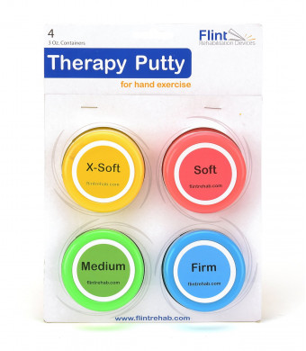 Flint Rehabilitation Devices Premium Quality Therapy Putty for Hand Exercise Four (3oz) Variable Resistance Containers for Reha