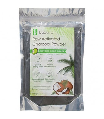 Sagano Best Activated Charcoal Powder - Premium Food Grade  Raw Organic Coconut Carbon Bulk - 100% Natura