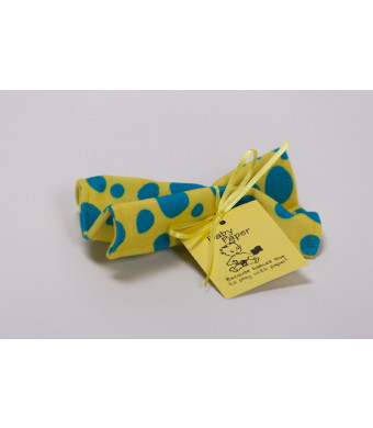 BaPaper Baby Paper - Crinkly Baby Toy - Yellow w/ Blue Dots