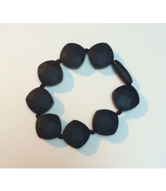 SillyMunk TM Silicone Teething Nursing Bracelets - Beaded (Black)