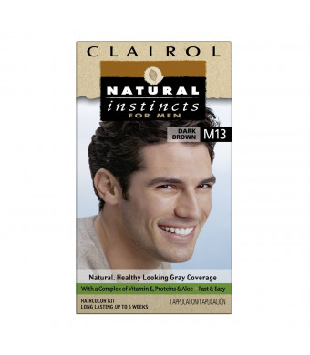 Clairol Natural Instincts Hair Color For Men M13 Dark Brown 1 Kit (Pack of 3)