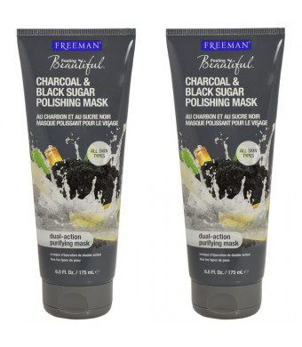 Freeman Facial Charcoal and Black Sugar Polish Mask 6 oz. - Set of 2