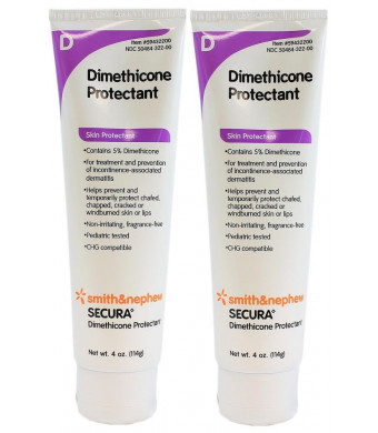 Secura Dimethicone Skin Protectant Cream - 4 Ounce Tube - Pack of 2