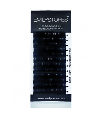 EMILYSTORES Eyelash Extension Individual Loose Signature Mink Eyelash C Curl Thickness 0.07mm Length 12mm Silk Lashes