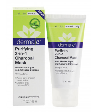 derma e Purifying 2-in-1 Charcoal Mask Face Mask, 1.7 Ounce