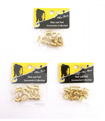 Rasta Imposta 8 mm GOLD 36 pieces Braiding Hair Accessories Decoration Dread Lock Metal Cuffs Beads Dreadlocks