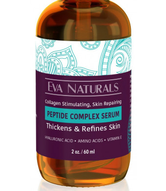 Eva Naturals Peptide Complex Serum for Skin, Anti Aging, Anti Wrinkle Collagen Booster, Face and Neck Cream (2 