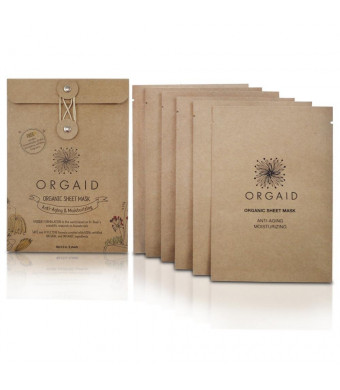 ORGAID Antiaging and Moisturizing Organic Sheet Mask | Made in USA (6 sheets)