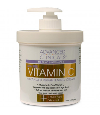 Advanced Clinicals Vitamin C 16oz Cream Advanced Brightening Cream. Anti-aging Large 16oz.