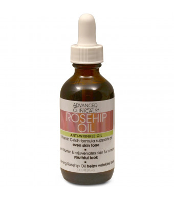 Advanced Clinicals Rosehip Oil Anti-wrinkle Face Oil with Vitamin C and Vitamin E for Sun Damage, 