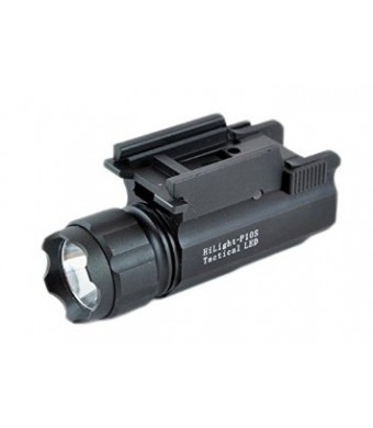 Aimkon HiLight P10S 400 Lumen Pistol LED Strobe Flashlight with Weaver Quick Release, Black