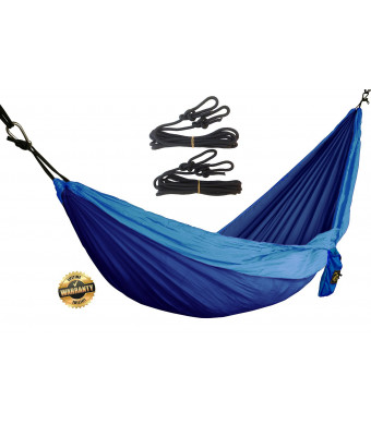 GOLDEN EAGLE LOW SEASON SALE 35% OFF Camping Parachute Silk Single Hammock. SWISS Design. FREE Ropes and Carabiners