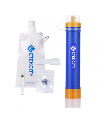 Etekcity Portable 1500L Emergency Camping Water Filter, 3-stage filtration , 0.01 Micron, Survival Kit Supplies