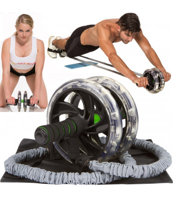 Youactive Sports Pro AB Roller Wheel, AB-WOW Abdominal Roller Wheel with Bonuses, Supports 500 Lbs, Home Fitness Ab