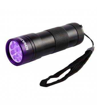 KMASHI 12 LED UV Light Pets Urine and Stains Detector Ultraviolet Flashlight Blacklight