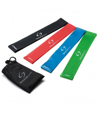 Starwood Sports #1 Best Resistance Loop Bands - Exercise Bands Set of 4 - Great for Improving Mobility, Strength, 