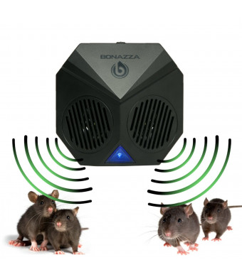 BONAZZA Mice Repellent Plug-in Ultrasonic Pest Repeller Best For Garages, Attics and Basements - Electronic Pests Control Products To Get Rid Of Bugs Insects and Rodent - Mouse and Rat Repellent