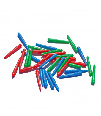 WE Games 36 Standard Plastic Cribbage Pegs w/ a Tapered Design in 3 colors - Red, Blue and Green