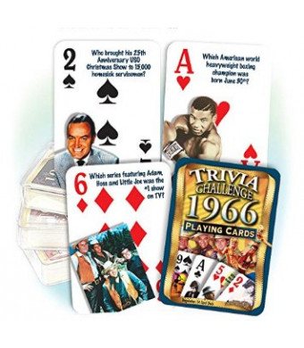 Flickback Media, Inc. Flickback 1966 Trivia Playing Cards: 50th Birthday or 50th Anniversary Gift
