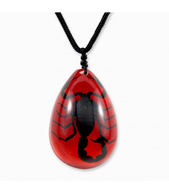 REALBUG Black Scorpion Necklace, Red, large
