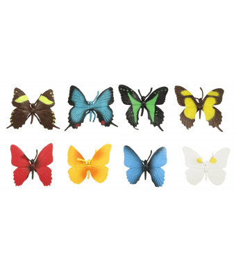 Safari Ltd. Safari Ltd Butterflies TOOB With 8 Hand Painted Toy Figurine Models Including a Red Glider, Green 