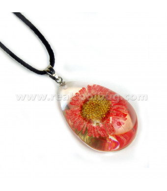 REALBUG Red Daisy Necklace, Clear