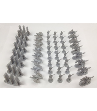 Morrison Games Napoleonic and Civil War Military Miniatures (Grey): Plastic Toy Soldiers Set: Infantry, Cavalry, 
