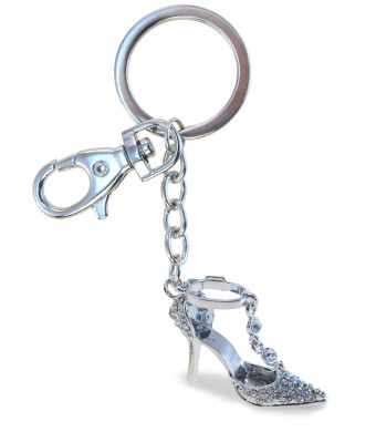 Puzzled Elegant High Heel Shoe Sparkling Charm Elegant Keychain