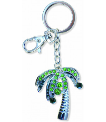 Puzzled Palm Tree Sparkling Charm Keychain