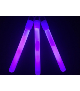 100 Glow With Us Brand 4" SUPERIOR Purple Glow Sticks Bulk Wholesale Pack with FREE 100 Assorted Glow Bracelets