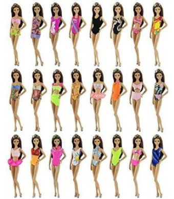 ZITA ELEMENT 10 PCS Fashion Handmade Swimwear Beach Bikini Bathing Swimsuits +10 Shoes for Barbie Dolls XMAS GIFT