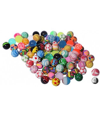 Juvale Bouncy Balls - Colorful Bright Solid Color High Bouncing Balls Bulk Assorted Designs - 100 pcs 3.2