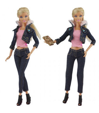 Barwa Fashion Evening Party Clothes Wears Dress Outfit for Barbie Doll Xmas Gift