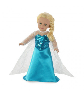 Emily Rose Doll Clothes Fits 18" American Girl Dolls | Princess Elsa Frozen Inspired Dress | 18 Inch Doll Clothes Outfit 