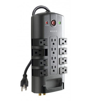 Belkin 12-Outlet Pivot-Plug Surge Protector with 8-Foot Cord, BP112230-08