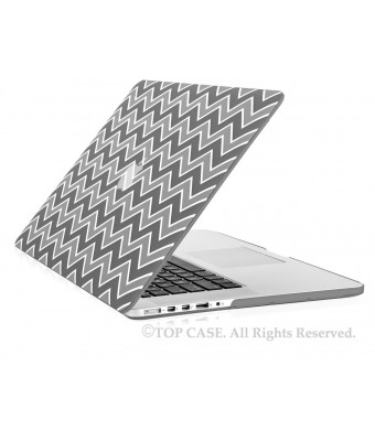 TOP CASE TopCase Chevron Series Gray Insert Ultra Slim Light Weight Rubberized Hard Case Cover for Macbook 