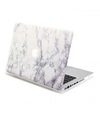 GMYLE Hard Shell Case Cover for 13-Inch MacBook Pro (A1278) - Frosted White Marble Pattern (NPL510