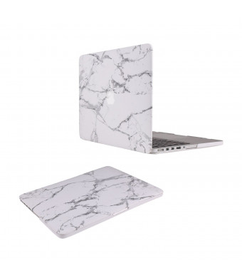 Macbook Retina 13 case, Vimay White Marble Pattern 13-Inch Soft-Touch Plastic Frosted Hard Case Cover for MacBook Pro 13.3" with Retina Display A1502 / A1425 (NO CD-ROM Drive) (White Marble Pattern)