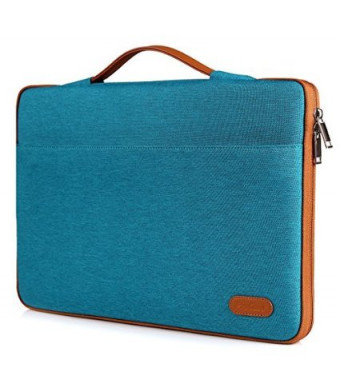 ProCase 14 - 15.6 Inch Laptop Sleeve Case Protective Bag for 15" MacBook Pro/ Pro Retina, Ultrabook Notebook Carrying Case Handbag for 14" 15" Lenovo Dell Toshiba HP Chromebook ASUS Acer (Teal/Brown)