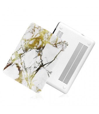 INV DESIGN MacBook Air 13" Rubberized Hard Case ( Model A1369 / A1466, White/Gold Marble )