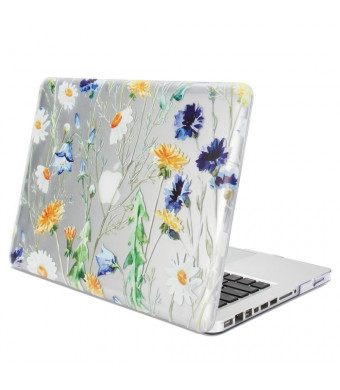MacBook Pro 13 Case Clear See Through Floral Design, GMYLE Soft-Touch Hard Shell Protective Cover for Apple MacBook Pro 13 inch (Model: A1278) (Not fit for MacBook Pro 13 inch Retina)