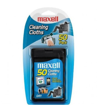 Maxell CD-305 CD Cleaning Cloths, 50 Pack
